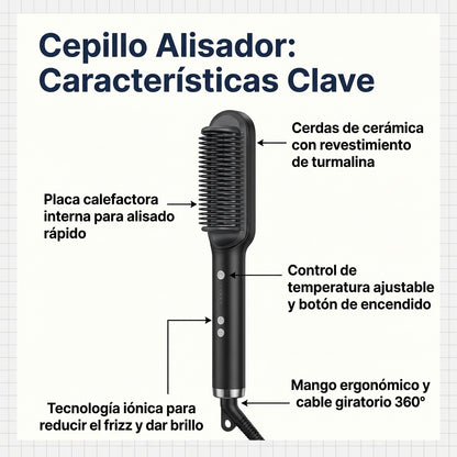 Cepillo Alisador Inteligente HairPro™ - El primer alisador-ondulador 3 en 1 con tecnologia iónica con el que tendrás un peinado de peluquería sin depender de nadie. (Hoy aceite esencial de colágeno GRATIS).