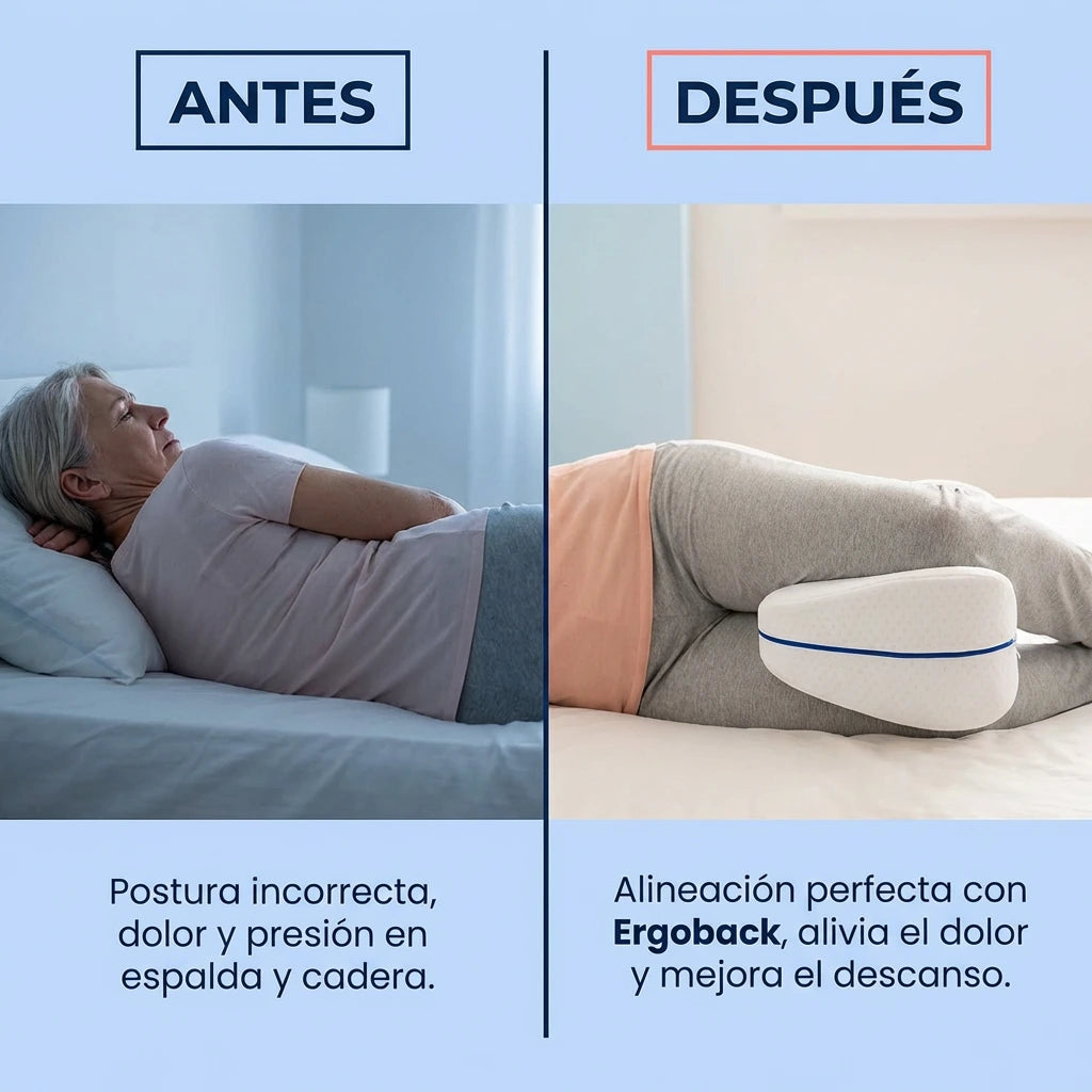 Almohada ErgoBack™ - La primera almohada viscoelástica con tecnología curve que elimina el dolor de espalda y alivia tu ciáticia desde la primera noche. (Hoy incluye GRATIS plantillas ortopédicas de gel talla adaptable)