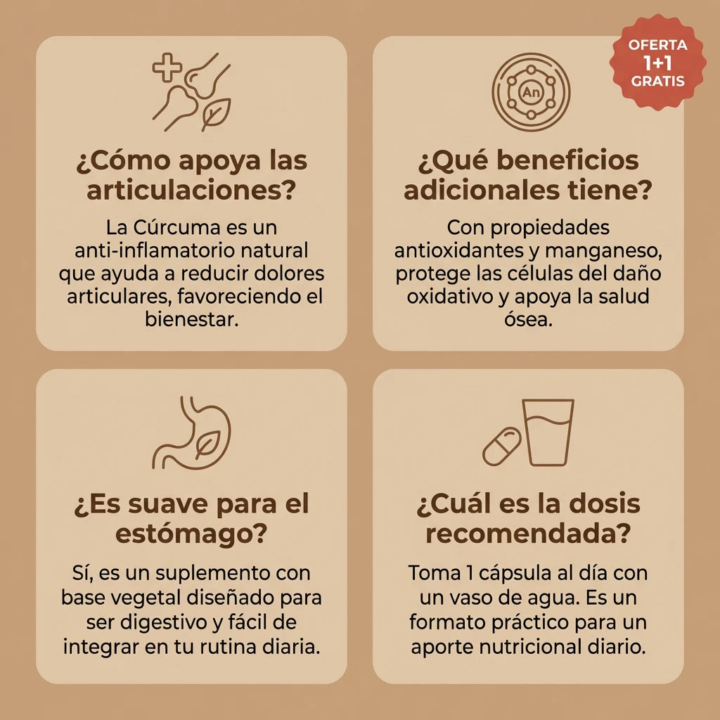 1 + 1 GRATIS | Bestdiet Cúrcuma MG™ - El remedio natural para eliminar la inflamación y dolor articular al completo. Avalado por más de 1000 estudios. (Nueva formulación 2026 con Manganeso para cuidar los huesos). 30 capsulas por bote.