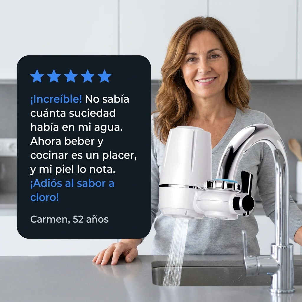 Purify Original™ - Asegurate que el agua que usa diariamente esta libre de químicos e impurezas. (El filtro incluido GRATIS cubre 6 meses completo + Instalación universal para cualquier grifo)