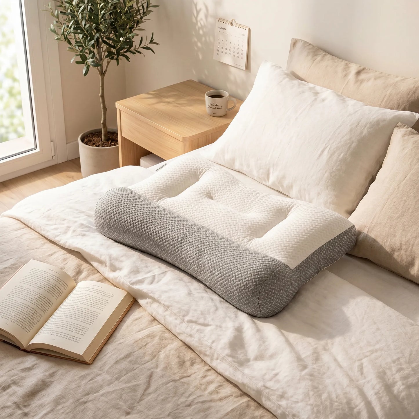 1 + 1 GRATIS | ComfortSleep Cefalea V4 — Almohada cervical contra cefalea matutina (Hoy incluye otra GRATIS valorada en 49 euros para tu pareja) *Llevan fundas. **(30 noches de prueba) *Medidas: 8x45x80cm