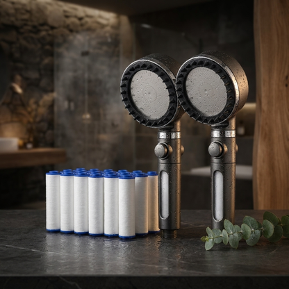 1 + 1 GRATIS | Hydroluxe Cromada Original™ – Cuida tu pelo y el de tu familia: filtra el agua (cal y cloro) que agrede tu raíz. (Incluye 12 filtros GRATIS para todo el año + 30 días de prueba)