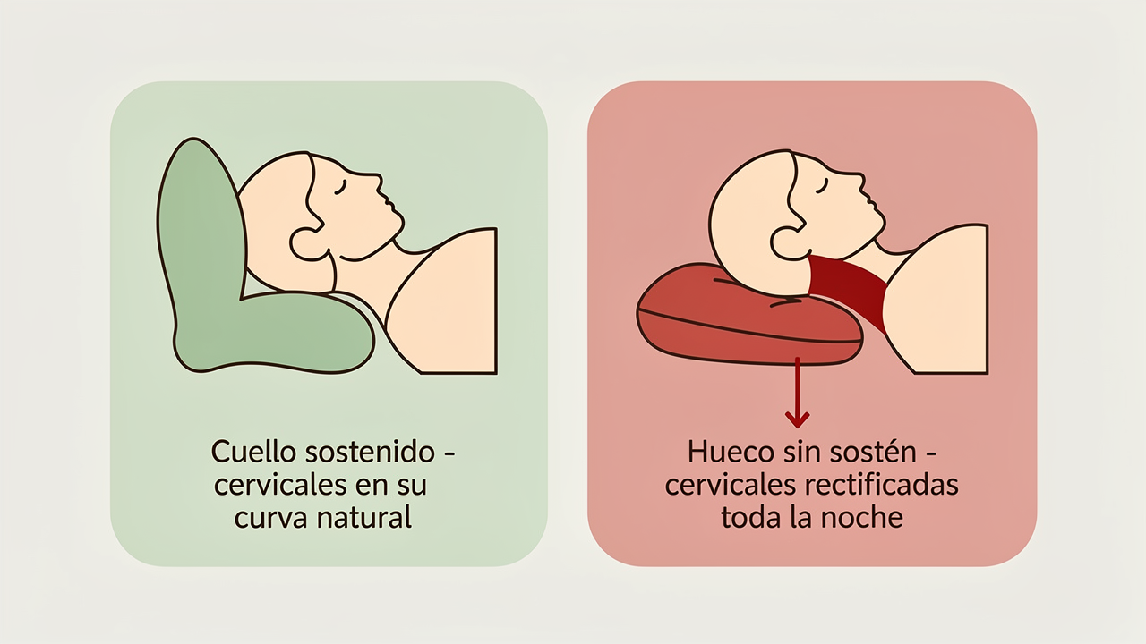 APOYO CERVICAL CORRECTO VS HUECO SIN SOSTÉN