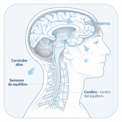ILUSTRACIÓN ANATÓMICA DE LAS CERVICALES Y EL EQUILIBRIO