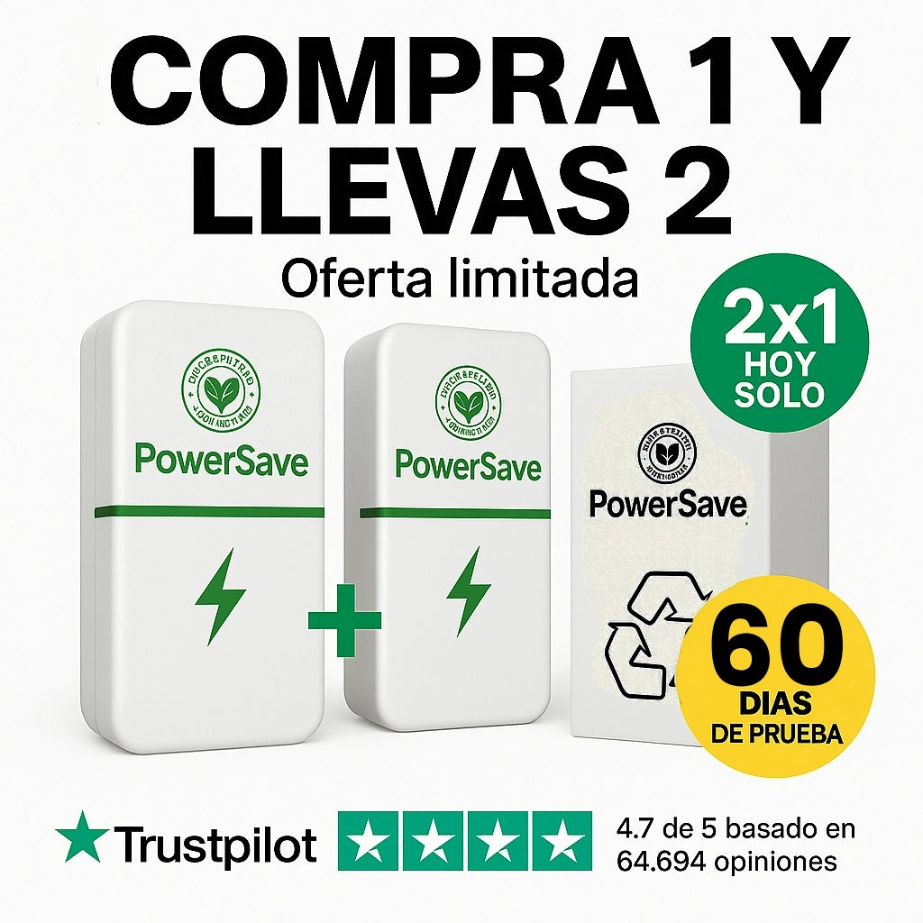 1 + 1 GRATIS | PowerSAVE™ - Elimina los picos de tensión y ahorra en la factura de la luz. *No tienes que hacer mantenimiento. TB