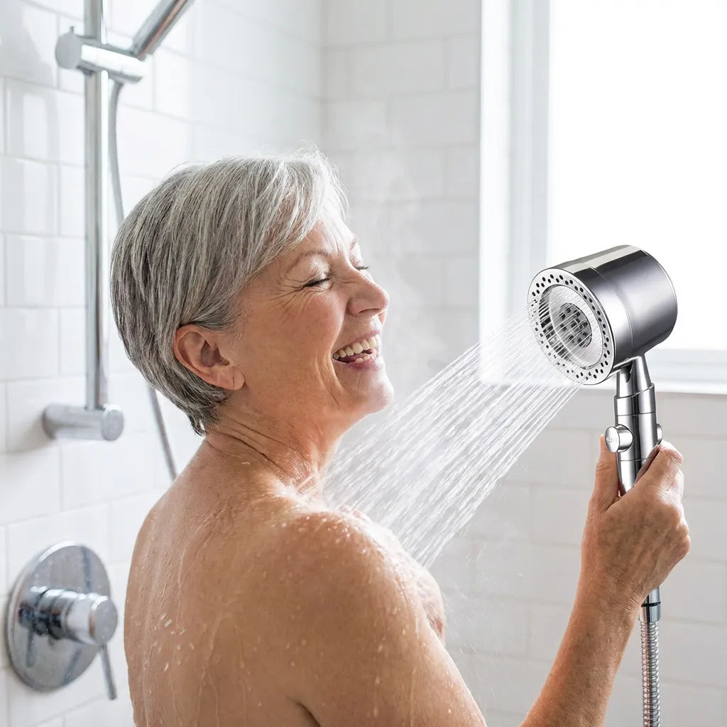 1 + 1 GRATIS | Ducha ORIGINAL HYDROLUXE CROMADA™ - La única ducha del mercado con 240 micro-orificios que triplica tu presión estandar. (Incluye 2 filtros extra de REGALO para cubrir 1 año) *Instalación fácil y universal. p.