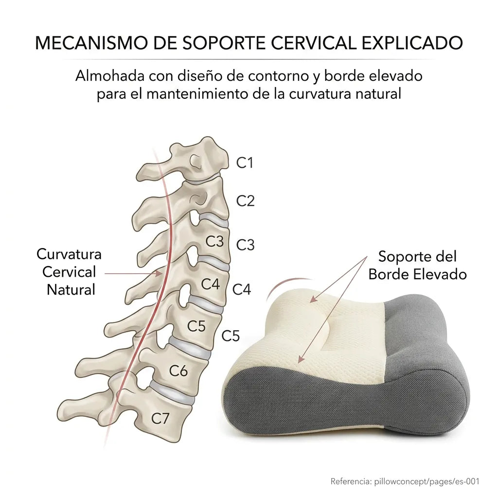 1+1 GRATIS | ComfortSleep Original™  - La almohada viscoelastica con el reborde frontal para descansar tu cuello. (Incluye fundas y 30 noches de prueba)