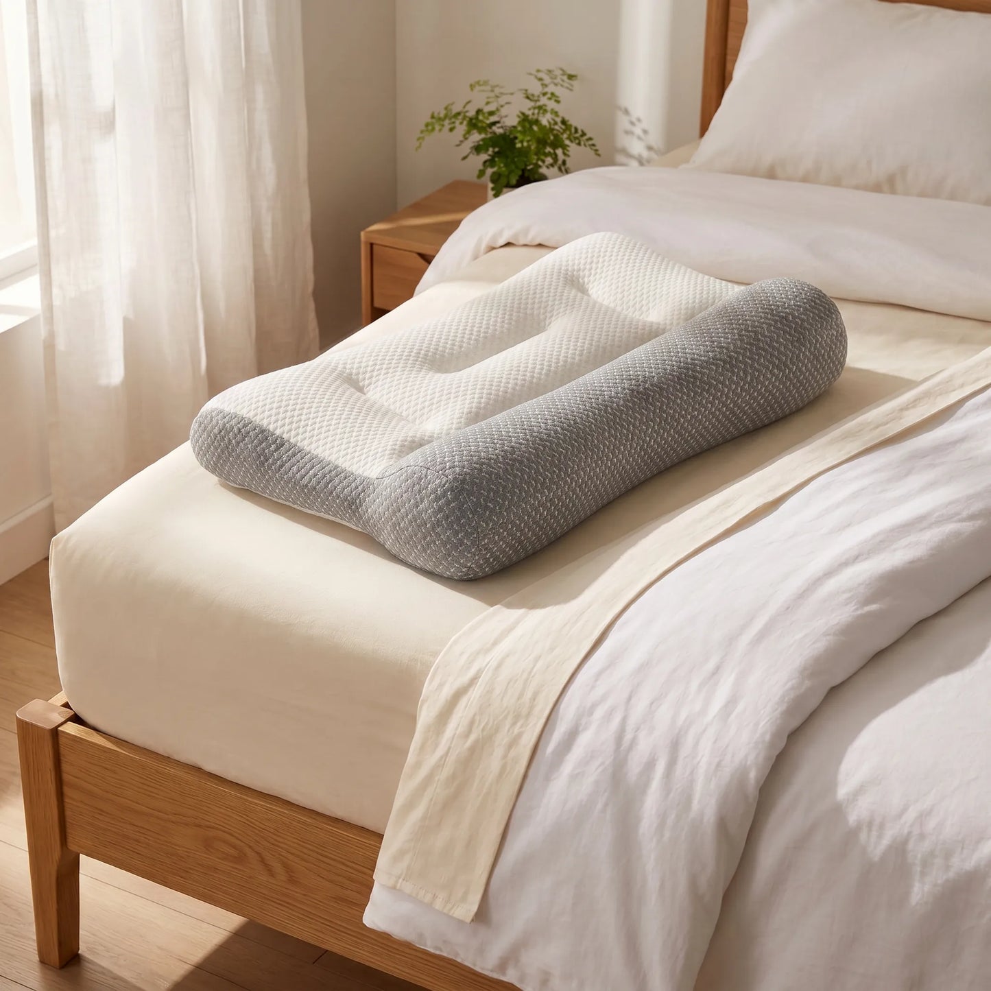 1+1 GRATIS | ComfortSleep Original™  - La almohada viscoelastica con el reborde frontal para descansar tu cuello. (Incluye fundas y 30 noches de prueba)