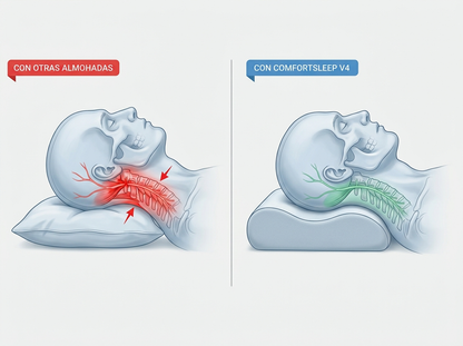 1+1 GRATIS | ComfortSleep Original™  - La almohada viscoelastica con el reborde frontal para descansar tu cuello. (Incluye fundas y 30 noches de prueba)