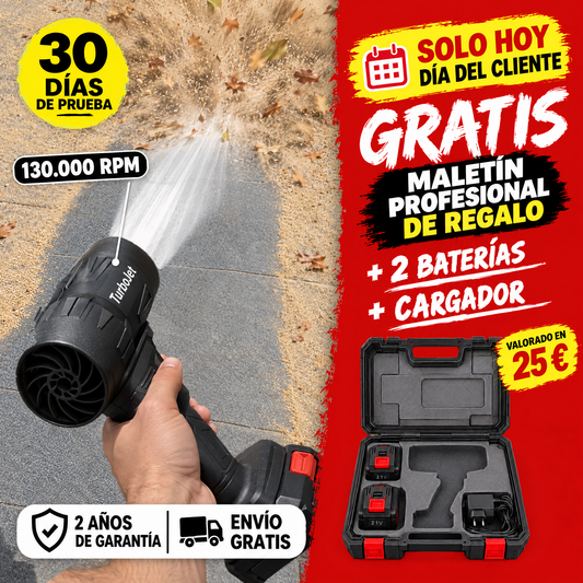 Soplador TurboJet: hoy, maletín profesional de regalo con 2 baterías y cargador · 30 días de prueba · 2 años de garantía · envío gratis