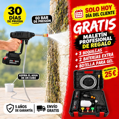Hidrolavadora WaterJET PRO™ – Elimina la suciedad de manera fácil y rápida. Con resultado real o te devolvemos cada euro (Hoy incluye + 2 baterías GRATIS + 30 días de prueba + complementos)